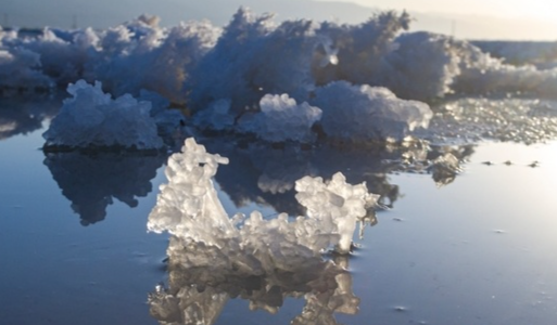 山西运城“硝花”形态各异 为冬日增添别样景色