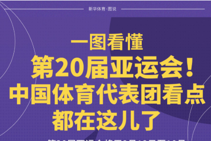 一图看懂第20届亚运会！中国体育代表团看点都在这儿了